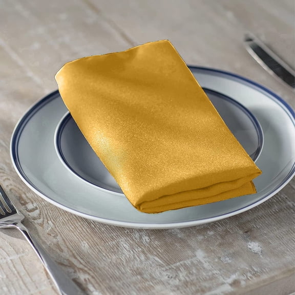 suxuMhao Bulk Cloth Napkins,10 Cloth napkins-Yellow Fabric Napkins 16.93x16.93in(43x43cm)-Table Cloth Napkins for Weddings,Suitable for Parties, Dinners, Soft Polyester Cloth Napkins​