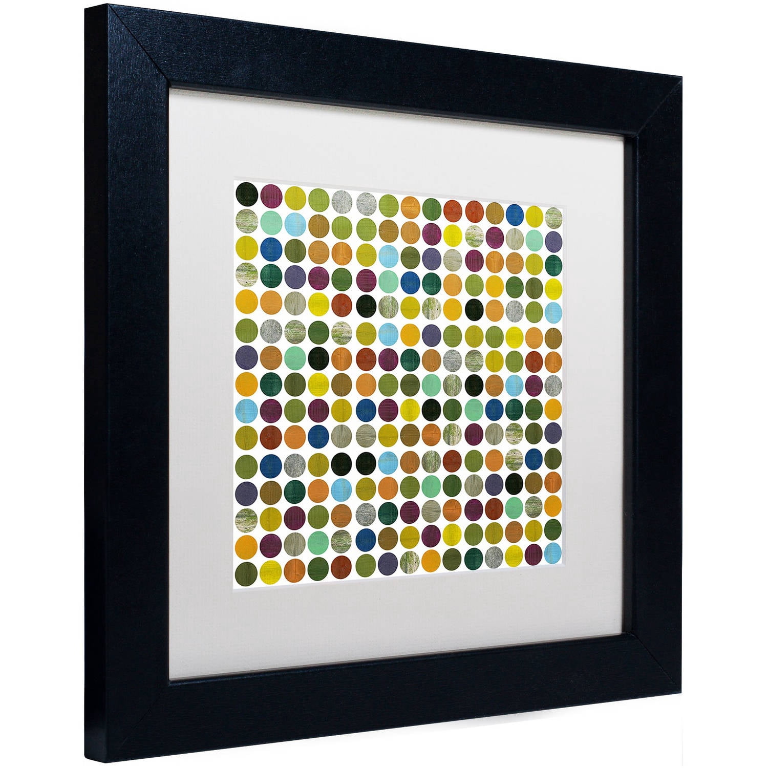 Trademark Fine Art "Rustic Rounds 125" Canvas Art by Michelle Calkins, White Matte, Black Frame