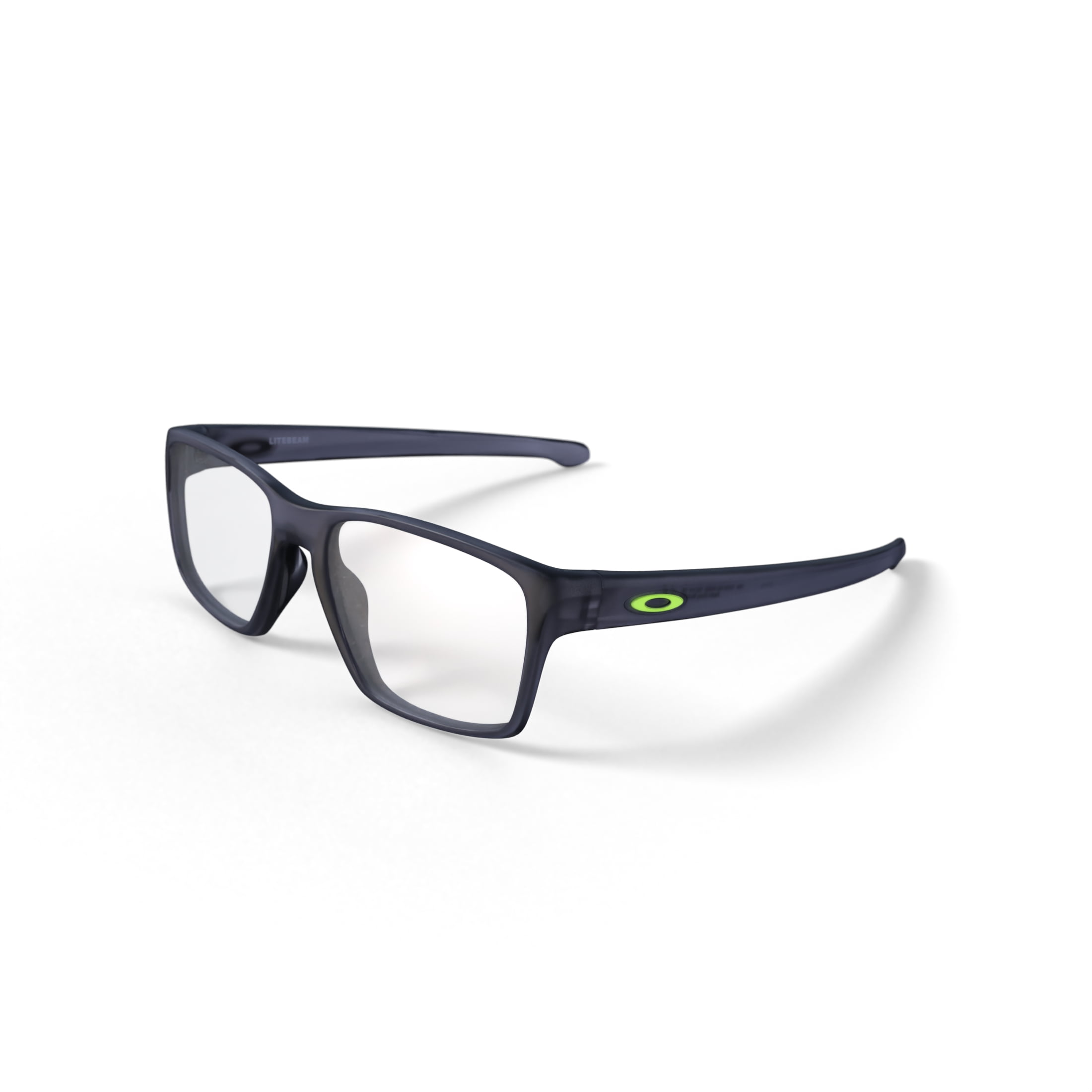 Oakley Litebeam Optical Glasses, Rectangular Eyeglasses with Demo Lenses, Size 55, Satin Grey Smoke