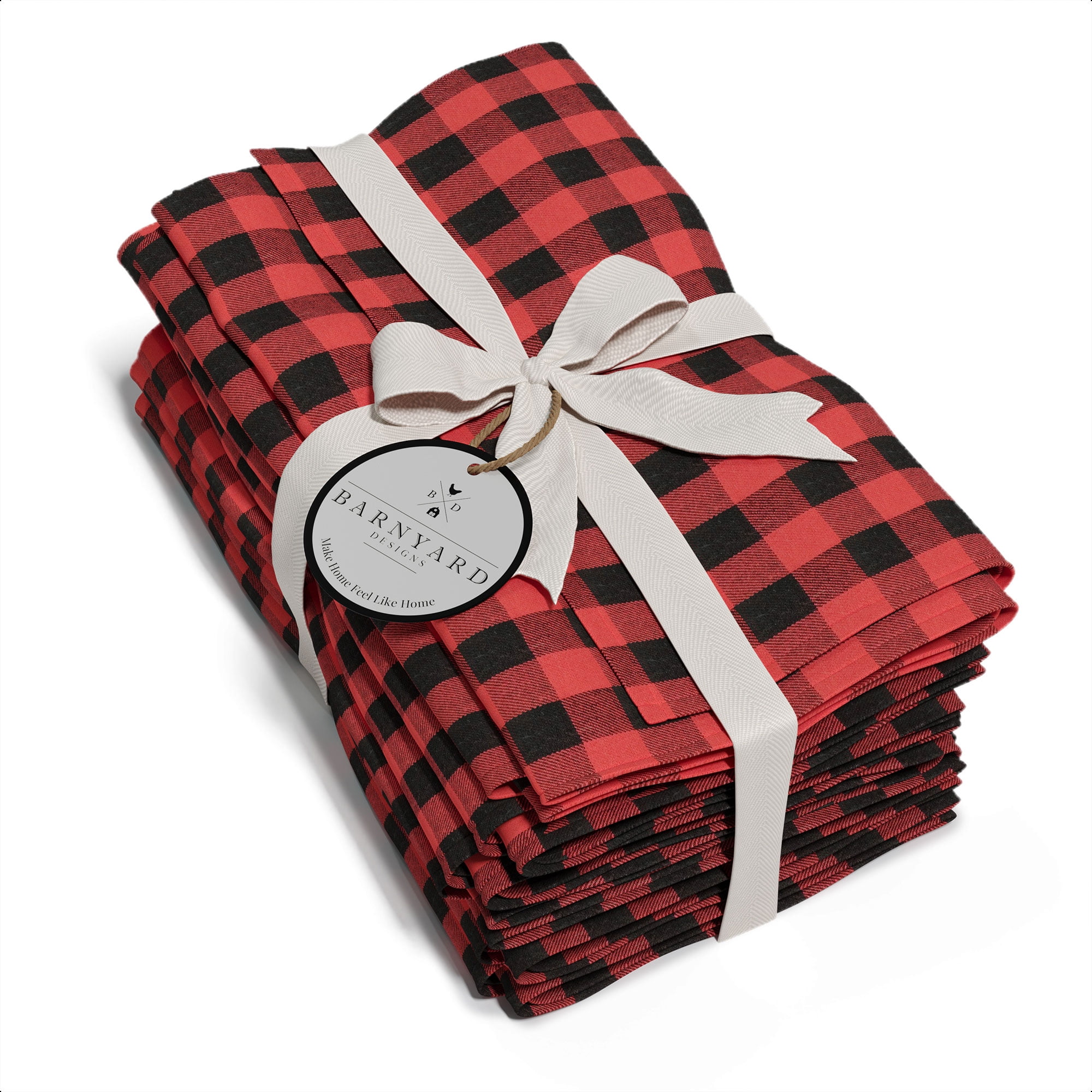 Cocktail Napkins Paper Linen Napkins with Feel of Cloth Napkins Red Gingham Country Rustic Party Napkins 5 x 5 Pack of 20