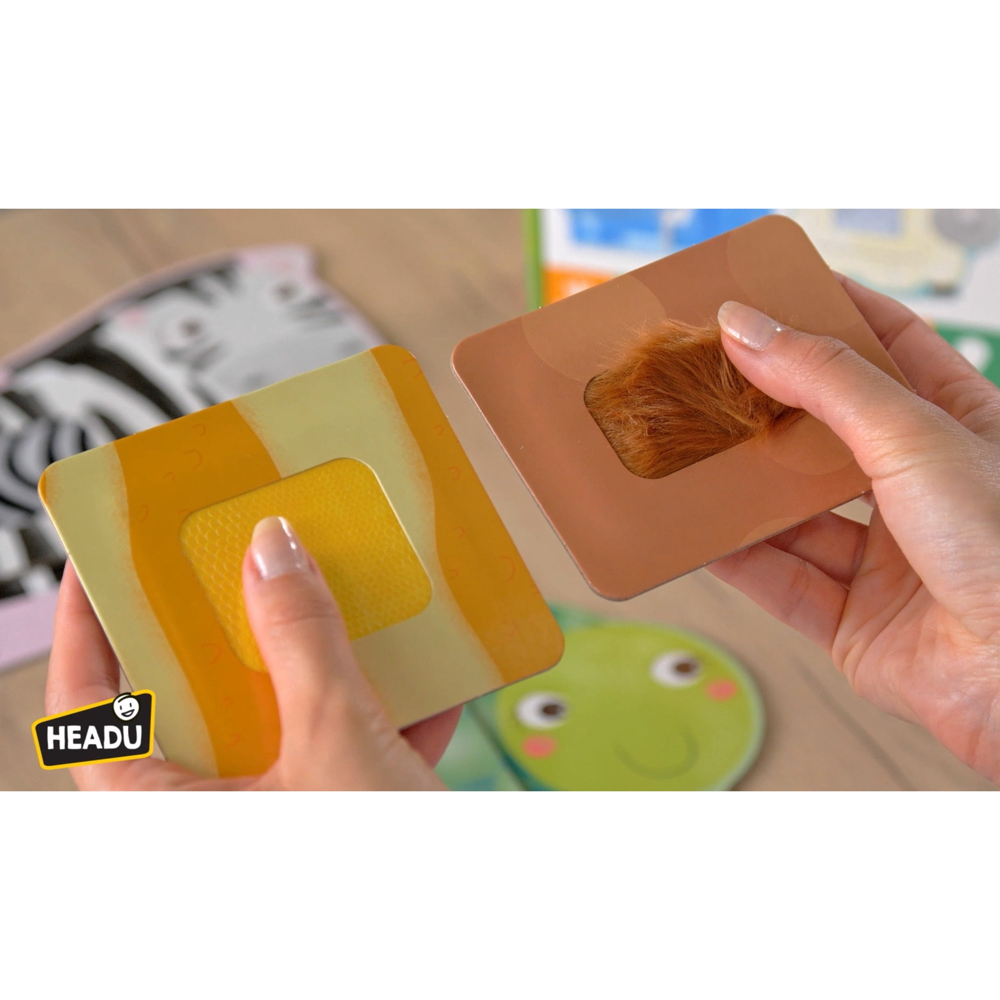 Headu: Montessori Tactile Animals - Mini Puzzles & Texture Tile Matching Game, Sensory Play, Color-Shape-Pattern Recognition Development, Toddlers 1-4