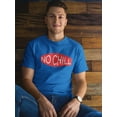 thumbnail image 2 of No Chill Red Logo Men Royal Blue T-Shirt, Male Medium, 2 of 4