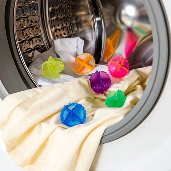 Yesbay 4Pcs Reusable Dryer Balls Tumble Laundry Washing Soften Fabric Cleaning Balls-Random