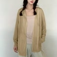 thumbnail image 6 of UVEASISHA Casual Hoodie Cardigans for Women Long Sleeve Sheer Open Front Cover Ups Summer Outwear Sun Protection Clothes Khaki XXL, 6 of 7