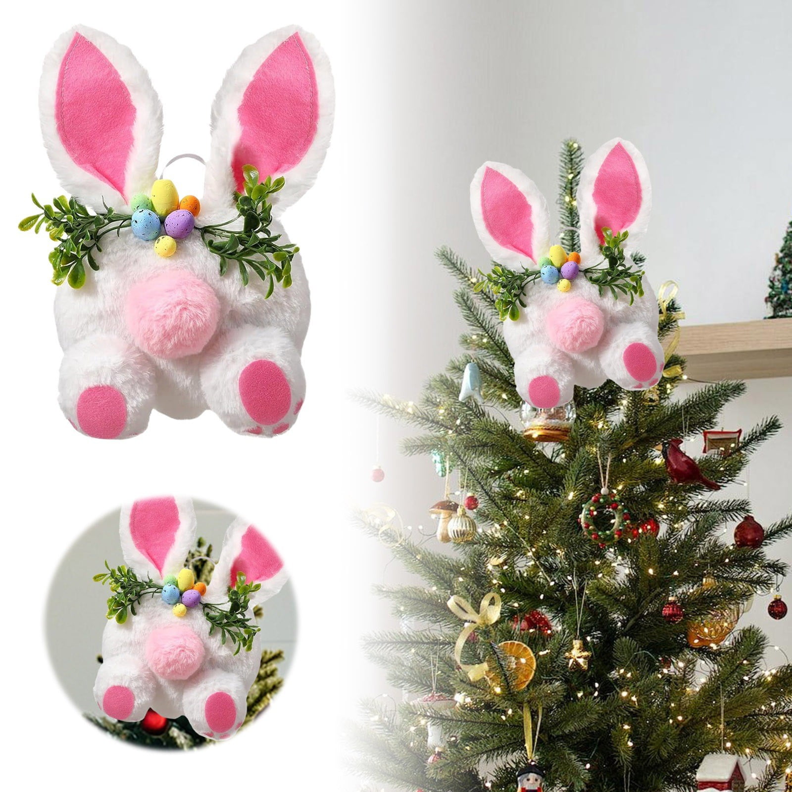 Easter Bunny Plush Toy with Motion - Soft Interactive Battery Powered Rabbit for Kids, Spring Home Decor, Shelf & Nursery Companion（No Battery Included）