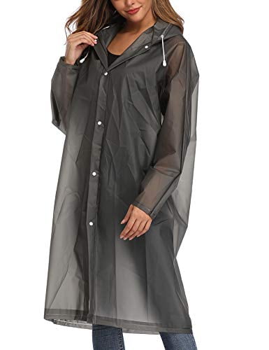 Besshopie EVA Raincoat Waterproof Rain Poncho Reusable Unisex Men Women Long Clear Rain Wear 