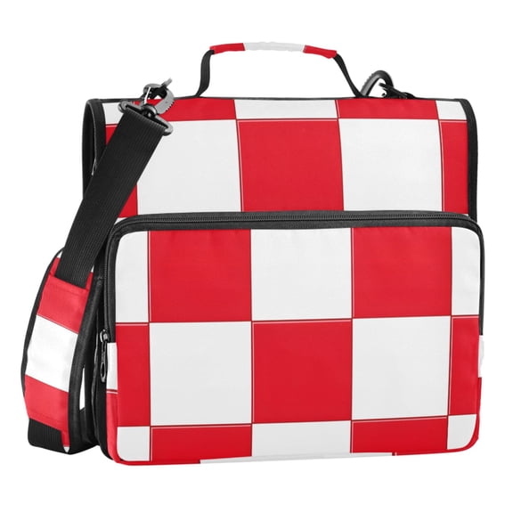 ALAZA Zipper Binder Checkered Grid-t9 3 Ring Trapper Keeper File Folder Organizer Bag