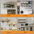 thumbnail image 7 of 2x6 ft Garage Shelving, 2-Pack Wall-Mounted Shelves for Garage, Kitchen, Pantry Storage, 800 lbs Total Load Capacity Gargae Wall Shelving, Black, 7 of 7