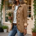 thumbnail image 5 of cocolona Jean Jacket for Women Solid Color Ruffle Open Front Denim Jacket Casual Button Down Trendy Outfits, 5 of 7
