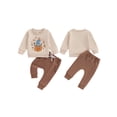 thumbnail image 3 of Aojekbee Baby Boy Halloween Clothes Pumpkin Print Long Sleeve Sweatshirt and Elastic Pants 2 Piece Track Suit Outfits, 3 of 10