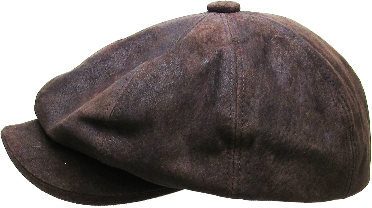 WUARI Garden Hat Men Khaki Men's Genuine Cowskin Leather Octagonal Cap Male  Beret Autumn Winter Men Vintage Duckbill Hats (Color : Brown cap, Size : L  (55-56 cm)) : Buy Online at