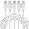 thumbnail image 1 of Cable micro USB pequeño, cargador eléctrico para Android de 6 pies, paquete de 5, 1 of 8
