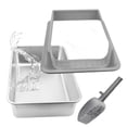 thumbnail image 2 of Arenero para gatos de acero inoxidable caja metálica con laterales altos y pala para gatos grandes medianos fácil de limpiar y duradera, 2 of 8