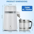 thumbnail image 2 of OUTGOODS Countertop Water Distiller 1Gal/4L-6L, 750W-900W, Stainless Steel, White Plastic/Glass, 2 of 9