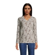 Lands' End Women's Tall Relaxed Supima Cotton Long Sleeve V-Neck T-Shirt