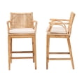 thumbnail image 3 of bali & pari Storsel Natural Rattan and Teak Wood 2-Piece Counter Stool Set, 3 of 6