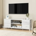 thumbnail image 3 of GIKPAL Dresser TV Stand, Dressers for Bedroom for 60" TV Stand with Power Outlet White Dressers for Living Room with 4 Fabric Drawers TV Console, White, 3 of 9