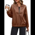 thumbnail image 1 of Chaqueta Informal de Sintético para Motocicleta, de Corta y Larga, para Mujer Marrón XL, 1 of 9