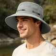 thumbnail image 2 of WMNTST Mens Bucket Hats Mesh Breathable Wide Brim Sun Hat Solid Color Outdoor Hiking Camping Hats, 2 of 9