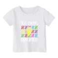 thumbnail image 4 of ZHOGXU Kids Girls Boys T Shirts Short Sleeve Crew Neck Back To School Letter Print Loose Fit Comfortable Top Tees For Casual Daily Wear,White,6-7 Years, 4 of 4