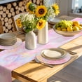 thumbnail image 4 of Rainbow Color Round 13 Inch Placemats Set of 8, Fantasy Colorful Ombre Swirl HeatResistant Non Slip Place Mats for Dining Table, Wipeable Braided Kitchen Table Mats for Housewarming, 4 of 9
