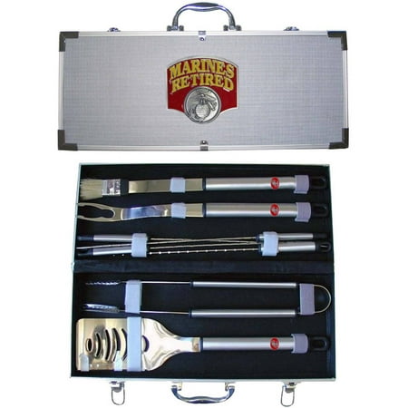 American Heroes 8-Piece BBQ Set with Hard Case, Unites States Marines 'Retired'