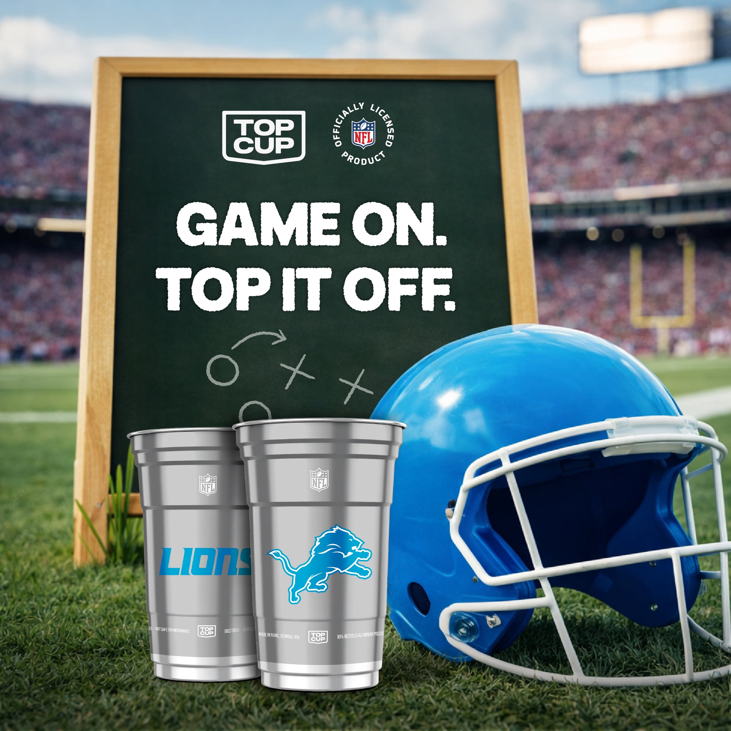 Top Cup NFL Detroit Lions Aluminum Party Cups, 20oz, 10 count