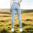 thumbnail image 4 of Qulqfy Stretchy Summer Jeans for Women Skinny Petite Light Blue High Waisted Denim Casual Jeans Trousers for Women S, 4 of 6