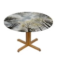 thumbnail image 3 of WYYP Trees Trees Round Tablecloth Outdoor Fitted 100% Polyester Fiber Great for Home Kitchen/Parties/Holiday Dinner White, 3 of 8