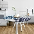 thumbnail image 2 of Blue Dahlia Round Fitted Tablecloth Elastic Edged Floral Table Cover Waterproof Wipeable Table Cloth Tablecloth Fits Tables up to 36"-42", 2 of 6