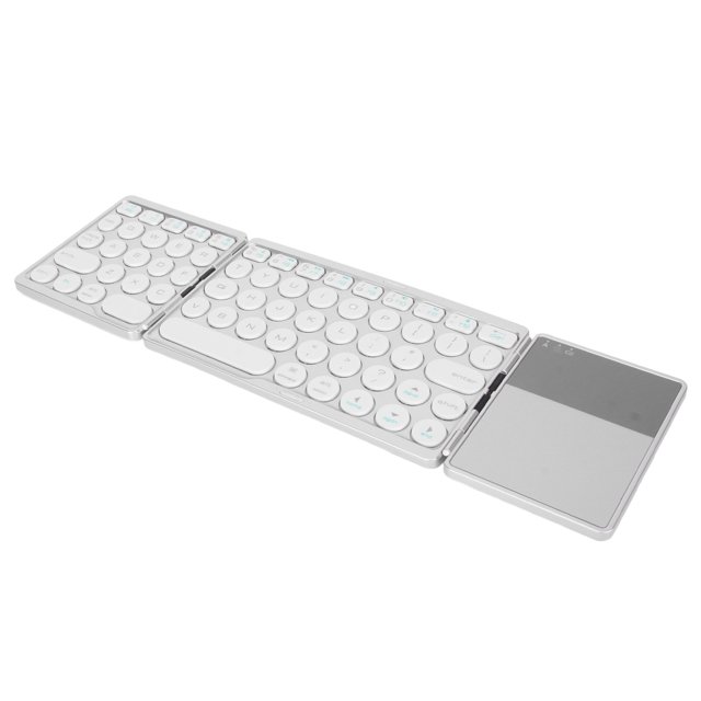 Foldable BT Keyboard, 64 Key Round Key Laptop Keyboard With Touchpad, Tablet PC Phone Multiple Device Connection, For IOS, For , For Win