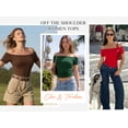 thumbnail image 6 of MOYIKO Off The Shoulder Tops for Women Short Sleeve Slim Fit Shirts Basic Clothes 2026 Fashion, 6 of 7