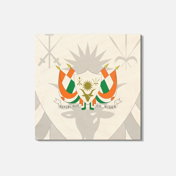 Niger Coat Of Arms 4'' X 4'' Square Wooden Coaster