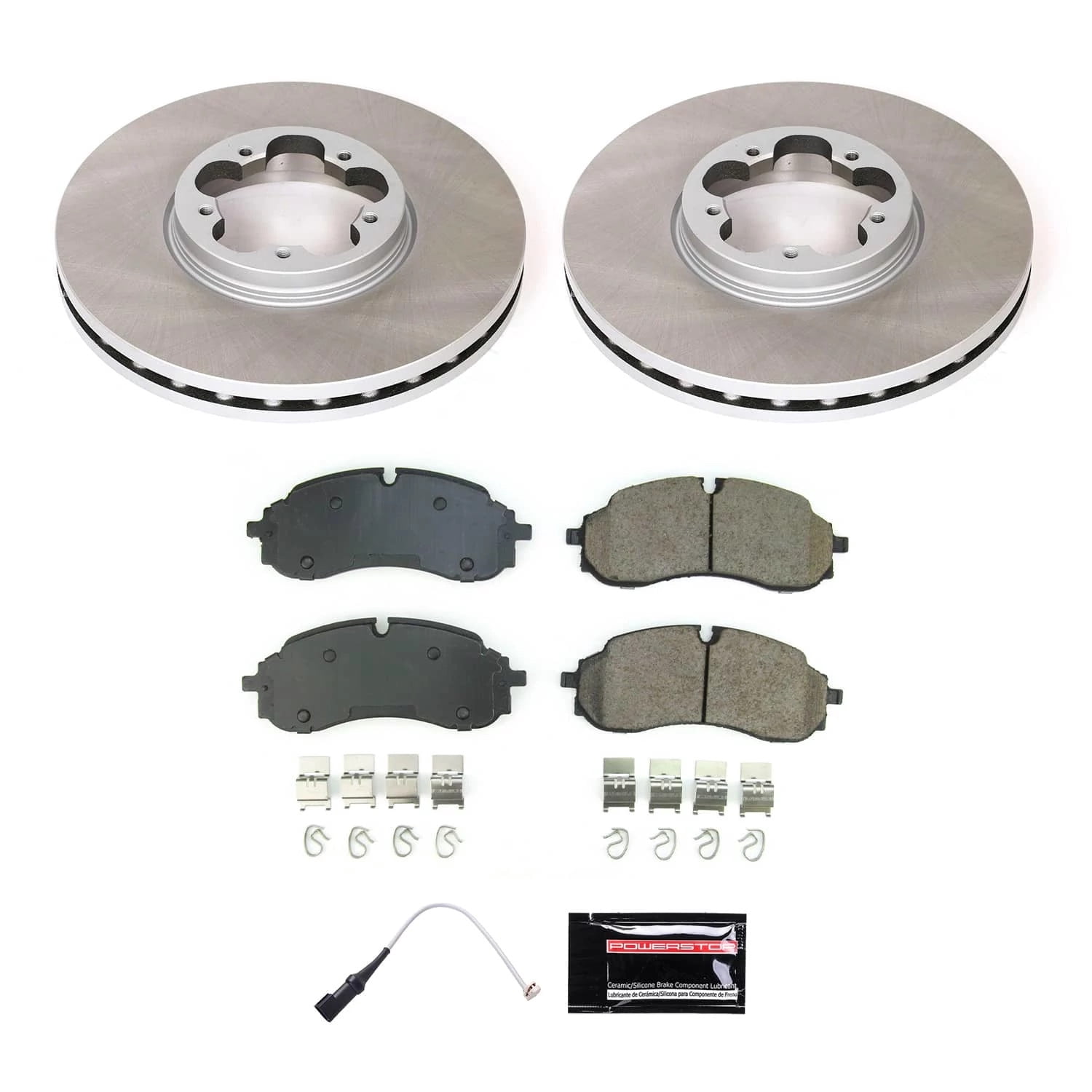 PowerStop Front Semi-Coated Rotor and Low-Dust Ceramic Brake Pad Kit SC8986
