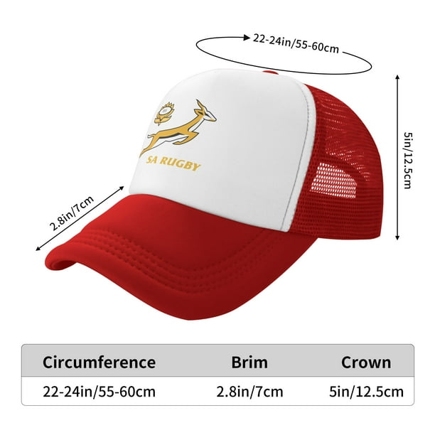 Mryumi Springbok Rugby South Africa Trucker Hats Red One Size Adjustable Snapback Hat Red One Size
