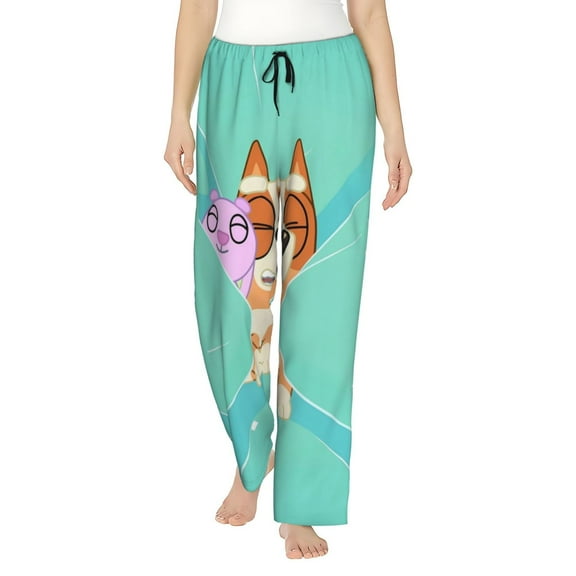 Silaia Bluey Print Pajama Pants for Women,Women’s Pajama Bottoms,Sleep & Lounge Pants with Pockets and Elastic Waist-Small