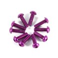 thumbnail image 1 of Tornillos de cabeza hueca redonda de aleación de aluminio M3 de color morado, juego de pernos hexagonales métricos de 6 a 10 mm, 10 piezas, 1 of 3
