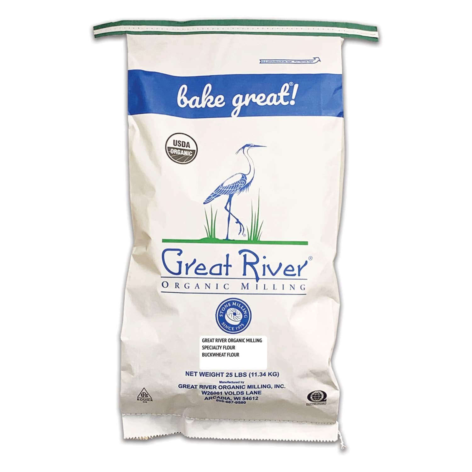 Dark Rye Flour,25-Pounds Pack of 1 Great River Organic Milling Specialty Flour 