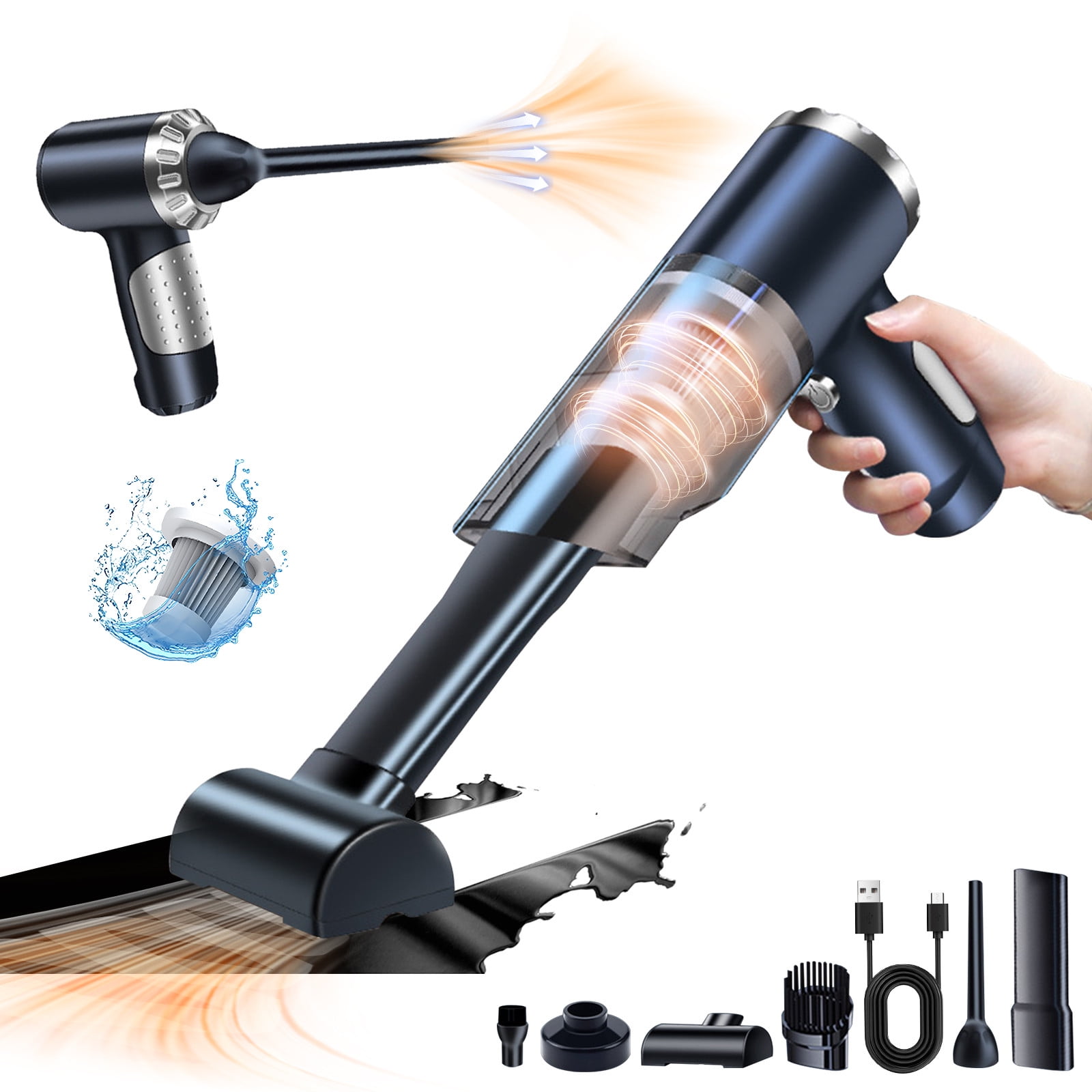 Uiz Merueh Car Vacuum for Pet Hair Handheld Vacuum Cordless Car Vacuum Powerful Suction Hand Vac Small Lightweight Hand Car Vacuum Rechargeable for Pet Hair, Home, Office
