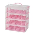 thumbnail image 2 of jicheng 4 Tier Cupcake Carrier Portable Cupcake Holder for Muffin Cookie Cheesecakes pink, 2 of 9