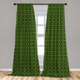 thumbnail image 5 of Ambesonne Ethnic Curtains, Circles Stripes Ornament, Pair of 28"x63", Lime Green Orange, 5 of 5