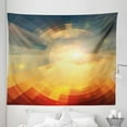 thumbnail image 1 of Abstract Tapestry, Sunrise Sunbeams with Clear Sky Horizon Vector Image in Pixels Mosaic Art, Fabric Wall Hanging Decor for Bedroom Living Room Dorm, 5 Sizes, Multicolor, by Ambesonne, 1 of 1