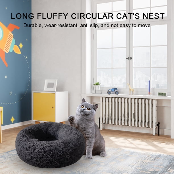 Mymisisa 23.62In Dog Cat Donut Bed Soft Pet Cosy Anti Anxiety Beds ... - Anxiety Reducing Cat Beds