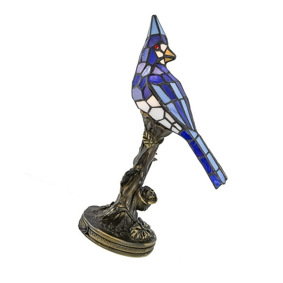 Cardinal Red Bird Table Lamp Cardinal Red Stained Glass Night Light for Bedroom Living Room Decor Art Home Decoration