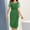 *Green, variant on ClodeEU Women's Chiffon Short Sleeve Round Neck Dress,Fitted Waist Evening Gown Green,Womens Plus S