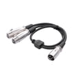 thumbnail image 4 of Cable de audio Irfora Cable XLR 1 macho a 2 hembra Cable de cañón Cable de audio de micrófono para amplificador y consola de sonido 50 cm (negro) Irfora Cable de audio, 4 of 5