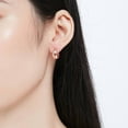 thumbnail image 3 of BERRICLE Sterling Silver Dome Small Fashion Hoop Huggie Earrings for Women 0.55 inch, Rose Gold Flashed, 3 of 7