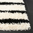 thumbnail image 3 of SAFAVIEH Venus Sophie Striped Shag Area Rug, 9' x 12', Ivory/Black, 3 of 8