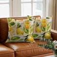 thumbnail image 3 of Summer Vintage Throw Pillow Cover Watercolor Yellow Lemon with Leaves Cotton Linen Cushion Cover Throw Pillow Case with Invisible Zipper for Couch Sofa Bed Chair Car 16x16 Inch, 3 of 14