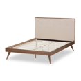 thumbnail image 4 of Baxton Studio Lit Grand Plate-Forme Rembourré en Beige et Noyer, 4 of 7